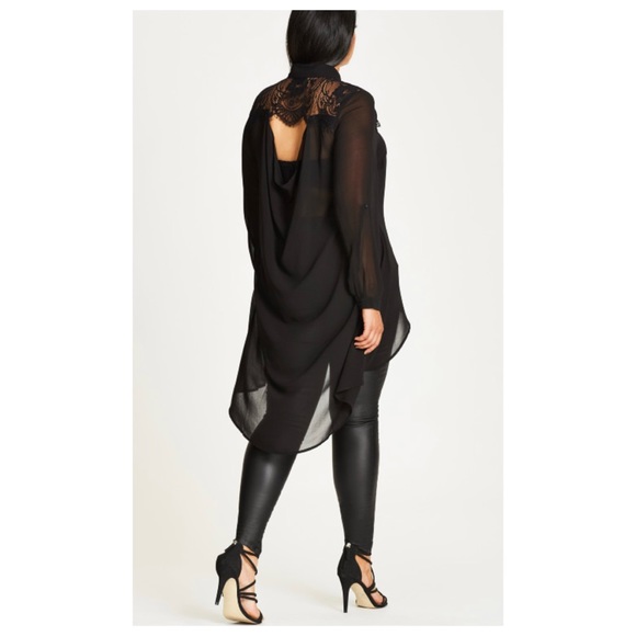 City Chic Tops - City Chic Cheeky Cowl Hi Low Tunic Blouse